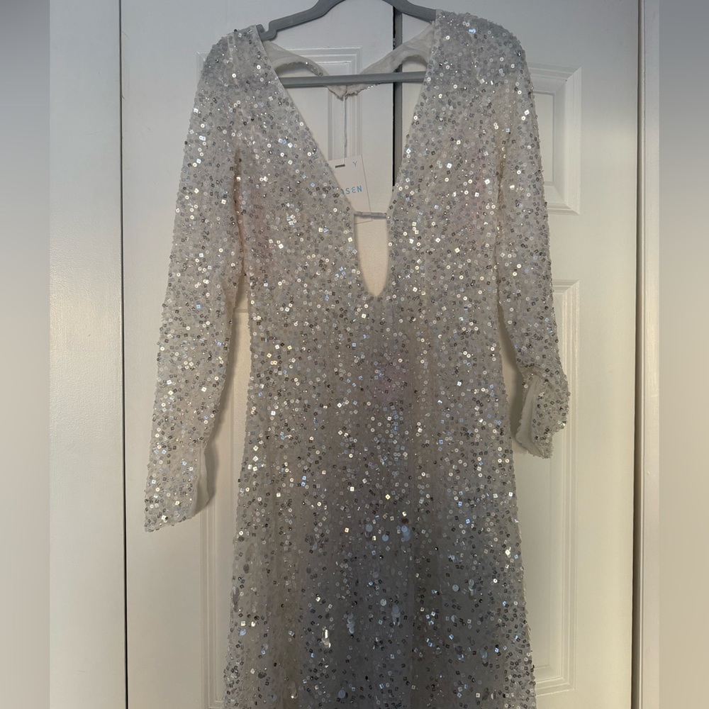 Chosen by Kyha Sequin Long Sleeve Wedding Dress - Picture 9 of 10